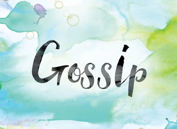 Gossip Colorful Watercolor and Ink Word Art — Stock fotografie