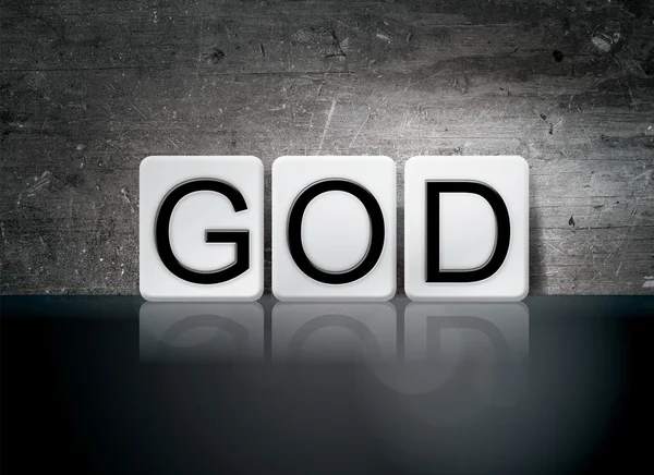 Concepto y tema de letras de azulejos de Dios — Foto de Stock