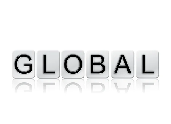 Globális elszigetelt csempézett betűk koncepció és a téma — Stock Fotó