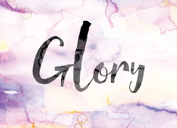 Glory Colorful Watercolor and Ink Word Art — Stok Foto