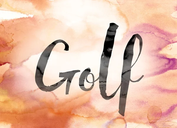 Word Art Golf renkli sulu boya ve mürekkep — Stok fotoğraf
