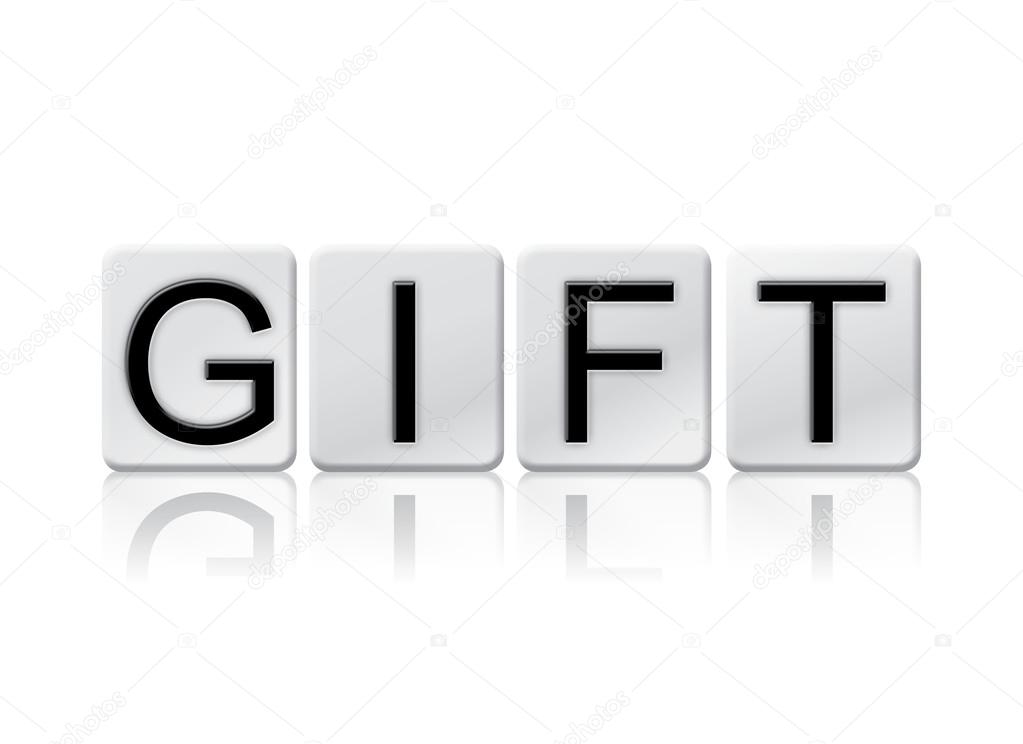 Gift Isolated Tiled Letters Concept and Theme