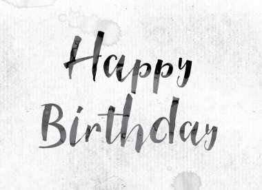 İyi ki doğdun kavramı mürekkeple boyalı