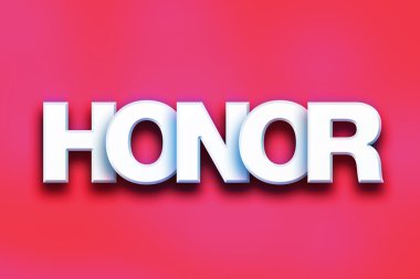 Onur kavramı renkli Word Art