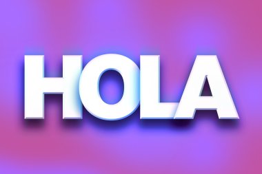 Hola kavramı renkli Word Art