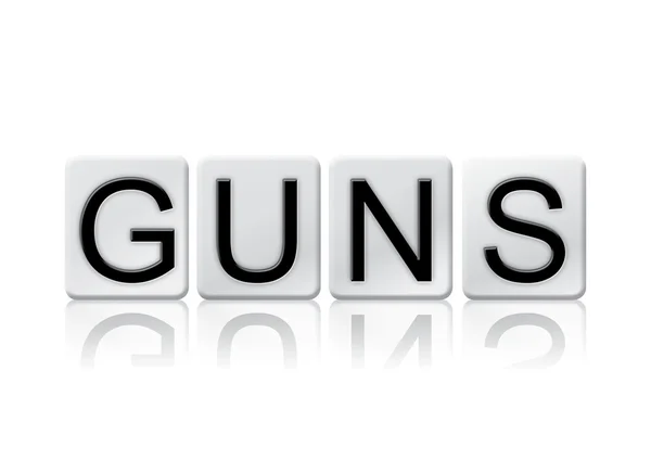 Guns Isolated Tiled Letters Concept and Theme — Stockfoto