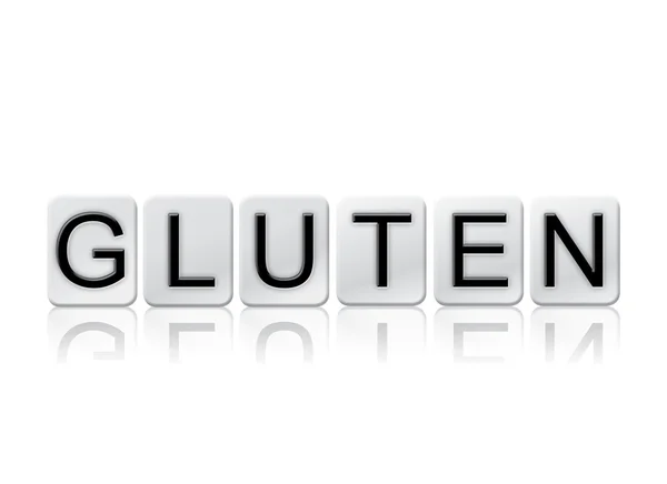 Gluten geïsoleerd betegelde Letters Concept en thema — Stockfoto