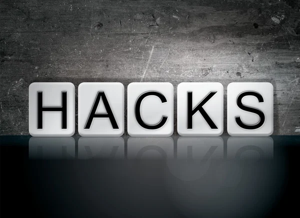 Hacks Azulejos Letras Concepto y Tema — Foto de Stock