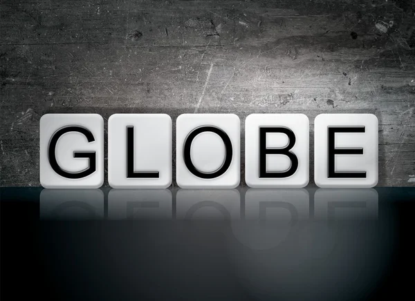 Globus gekachelte Buchstaben Konzept und Thema — Stockfoto