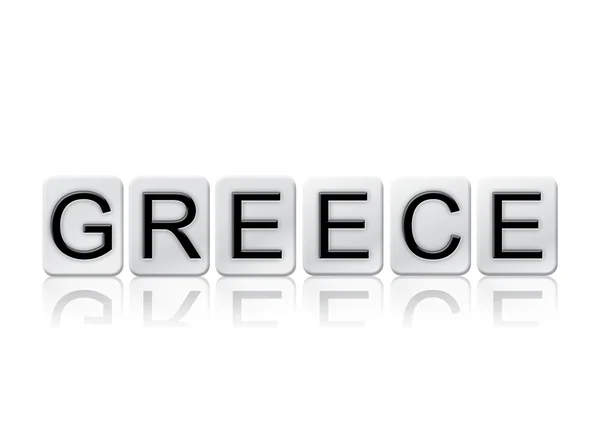 Greece Isolated Tiled Letters Concept and Theme — Stock fotografie