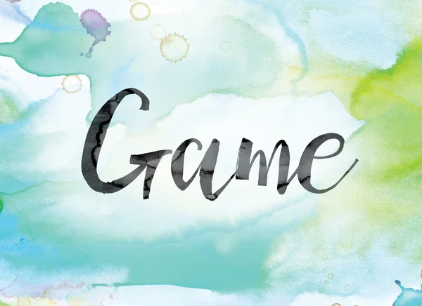 Game Colorful Watercolor and Ink Word Art — Φωτογραφία Αρχείου