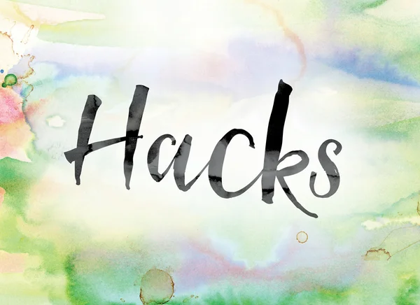 Hacks Colorful Watercolor and Ink Word Art — Stockfoto