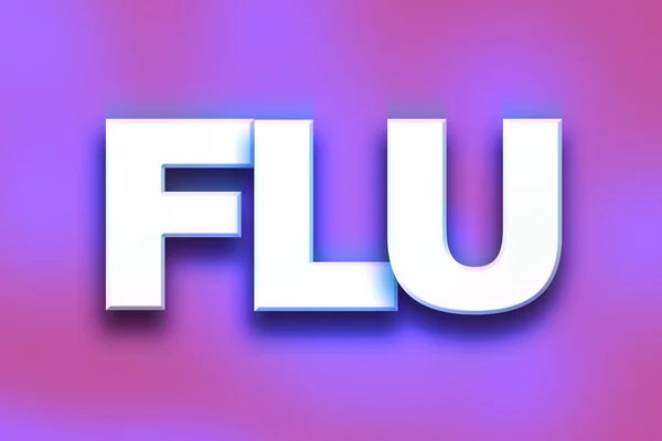 Flu Concepto Colorido Palabra Arte — Foto de Stock