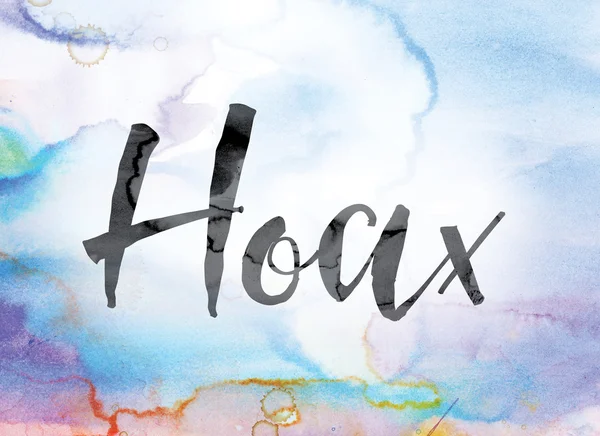 Hoax kleurrijke aquarel en inkt Word Art — Stockfoto