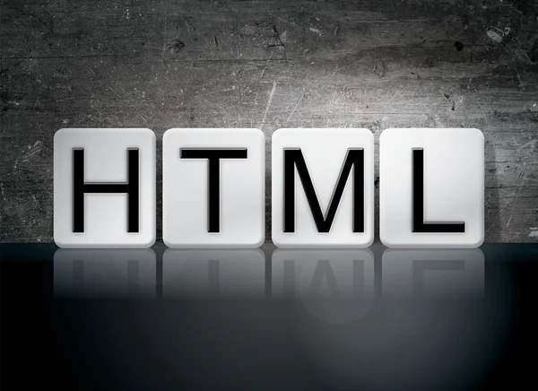 HTML Azulejos Letras Concepto y Tema — Foto de Stock