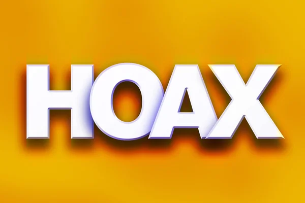 Hoax koncepció színes Word Art — Stock Fotó