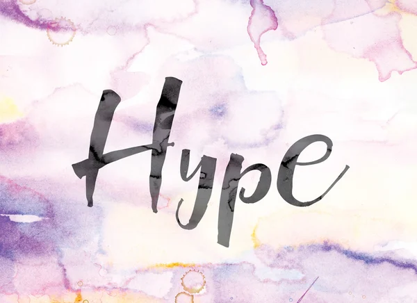 Hype aquarela colorida e tinta Word Art — Fotografia de Stock