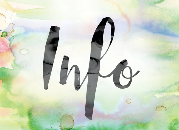 Info Colorful Watercolor and Ink Word Art — Stock fotografie