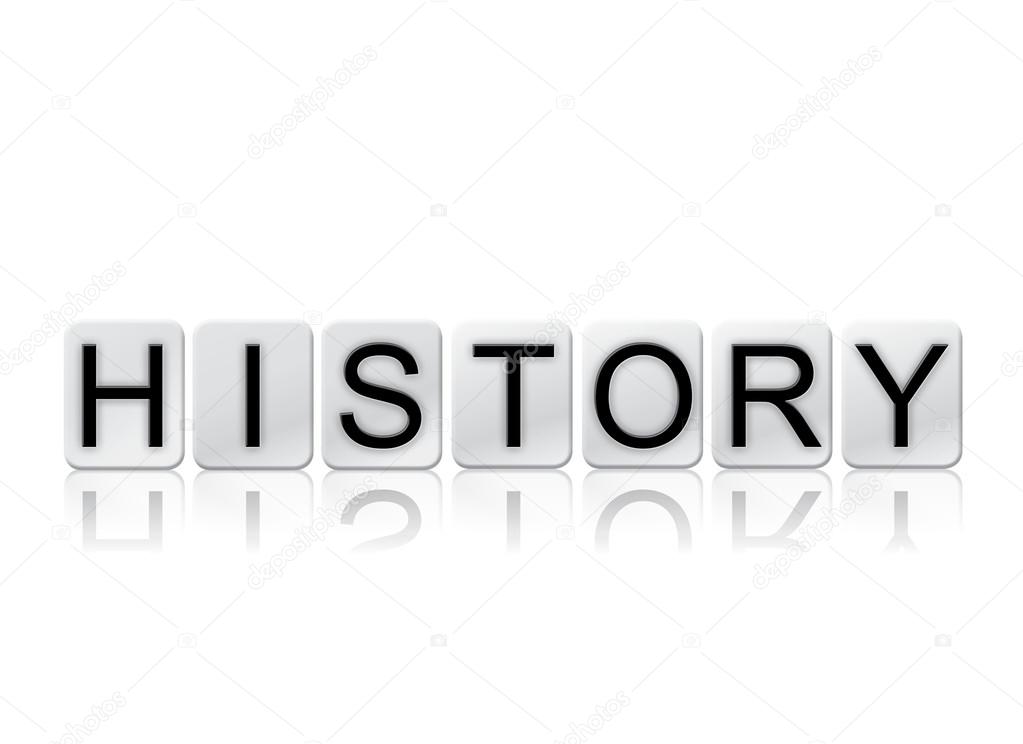 History Isolated Tiled Letters Concept and Theme