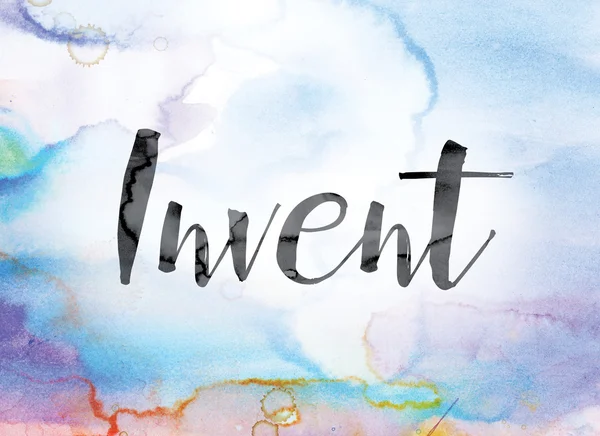 Invent Colorful Watercolor and Ink Word Art — Φωτογραφία Αρχείου
