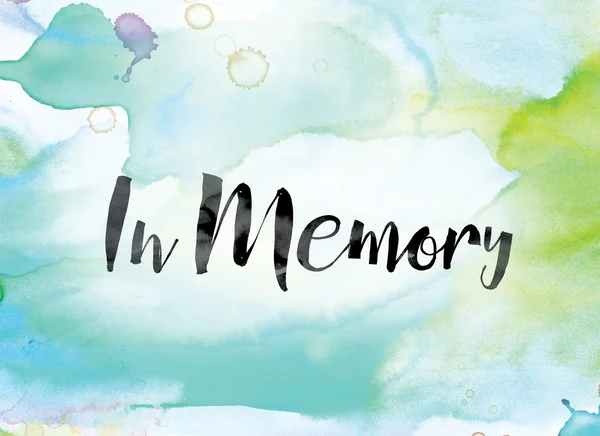 In Memory Colorful Watercolor and Ink Word Art — ストック写真