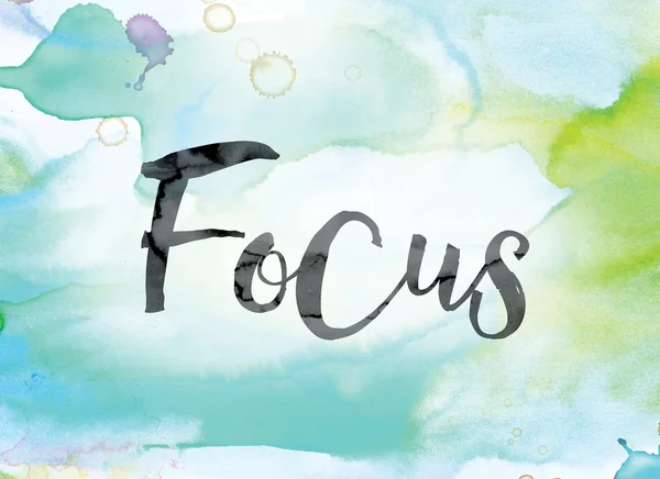 Focus Colorful Watercolor and Ink Word Art — Stockfoto