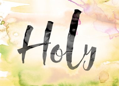 Word Art kutsal renkli sulu boya ve mürekkep