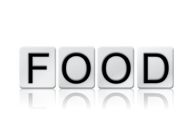 Gıda kiremitli harfler izole kavramı ve Tema