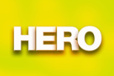 Kahraman kavramı renkli Word Art