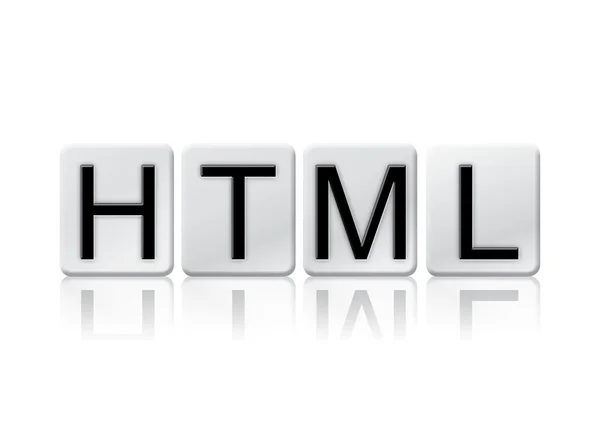 HTML aislado Azulejos Letras Concepto y Tema — Foto de Stock