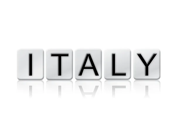 Italy Isolated Tiled Letters Concept and Theme — Stockfoto