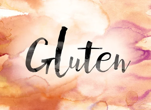 Gluten Colorful Watercolor and Ink Word Art — ストック写真