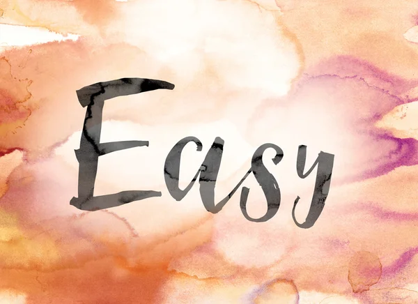 Easy Colorful Watercolor and Ink Word Art — Stock fotografie