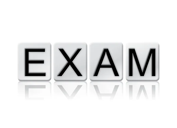 Examen aislado Azulejos Letras Concepto y Tema —  Fotos de Stock