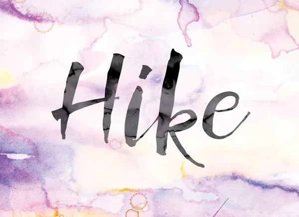 Hike Colorful Watercolor and Ink Word Art — ストック写真