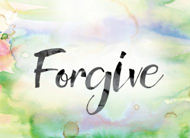 Forgive Colorful Watercolor and Ink Word Art clipart