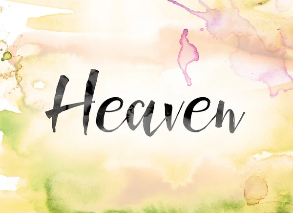 Heaven Colorful Watercolor and Ink Word Art — Stock fotografie