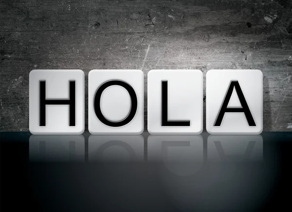 Hola Tiled Letters Concept and Theme — Φωτογραφία Αρχείου