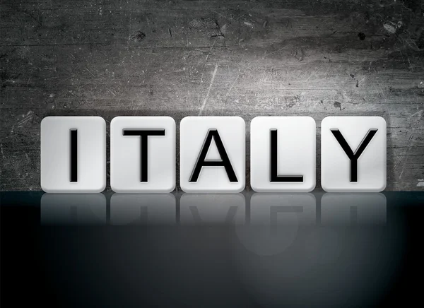 Italy Tiled Letters Concept and Theme — Stockfoto