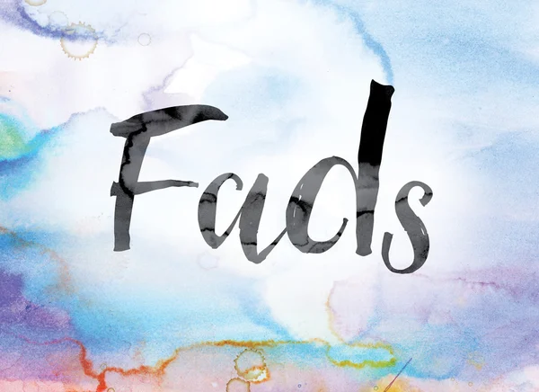 Fads Colorful Watercolor and Ink Word Art — Stock fotografie