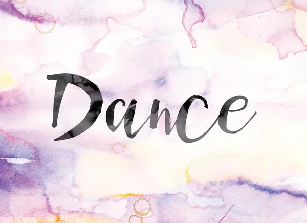Danza colorata acquerello e inchiostro Word Art — Foto Stock