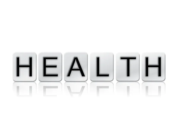 Gezondheid geïsoleerd betegelde Letters Concept en thema — Stockfoto