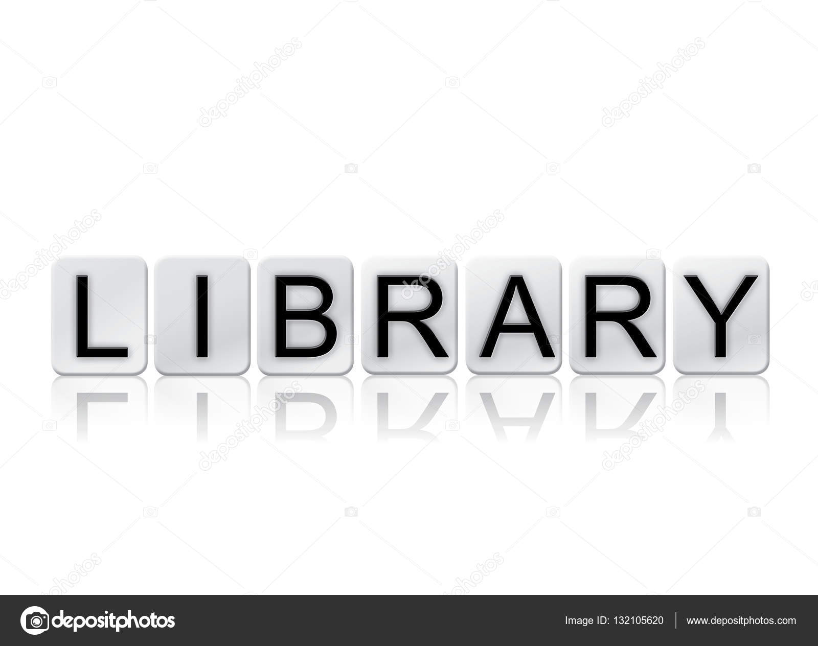 Library Isolated Tiled Letters Concept and Theme Stock Photo by ...