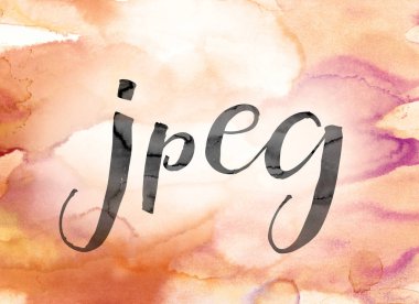JPEG renkli sulu boya ve mürekkep Word Art