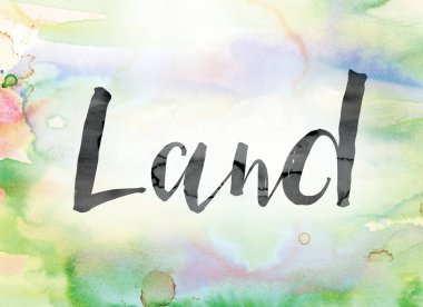 Word Art Kara renkli sulu boya ve mürekkep