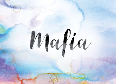 Word Art mafya renkli sulu boya ve mürekkep