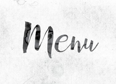 Mürekkeple boyalı menü kavramı