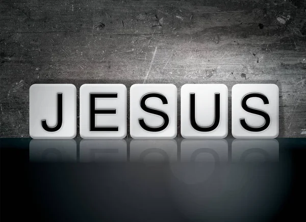Jesus klinkergolv bokstäver koncept och tema — Stockfoto