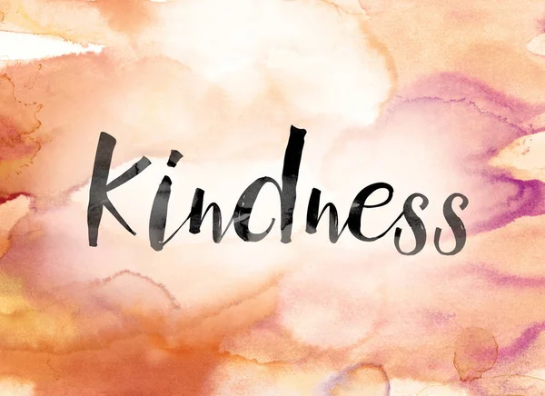Kindness Colorful Watercolor and Ink Word Art — Stock Photo, Image