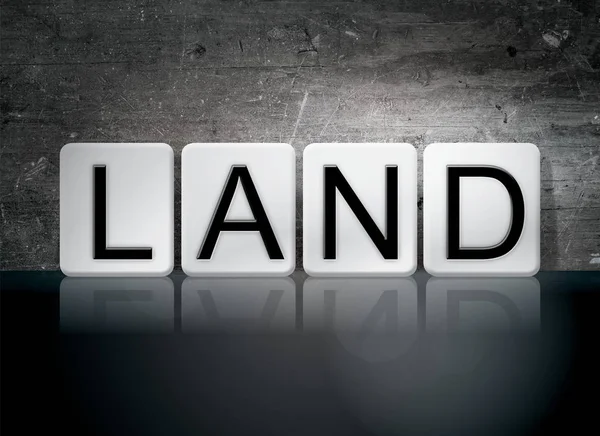 Land betegeld Letters Concept en thema — Stockfoto